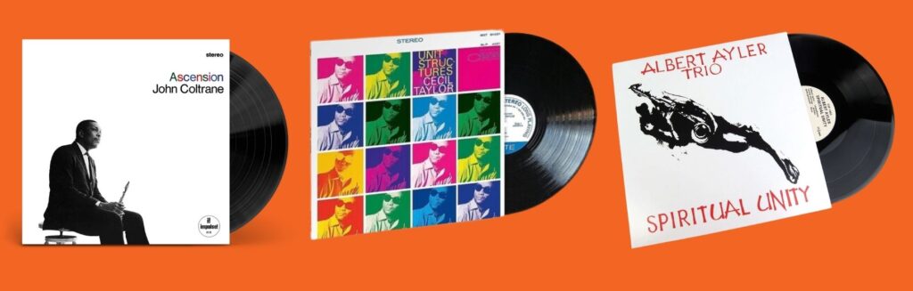 Three vinyl records for jazz albums