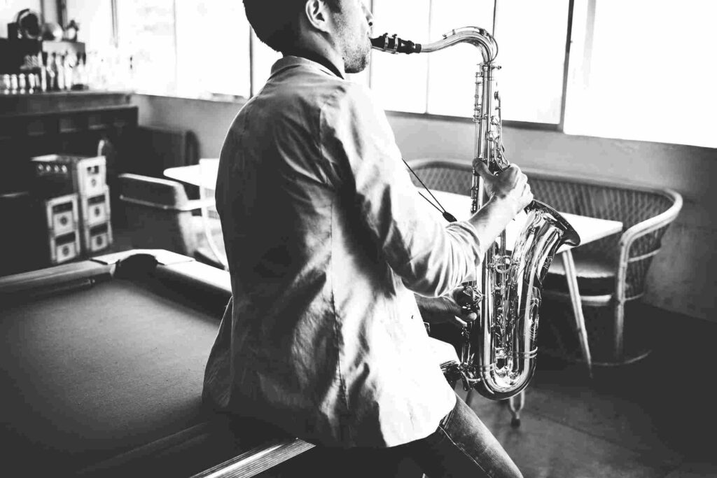 a person playing the saxophone